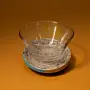 Glass Bowl Set with Recycled Newspaper Bases 4 Pieces 11x7.5 cm