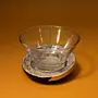 Glass Bowl Set with Recycled Newspaper Bases 4 Pieces 11x7.5 cm