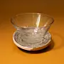 Glass Bowl Set with Recycled Newspaper Bases 4 Pieces 11x7.5 cm
