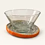 Glass Bowl Set with Recycled Newspaper Bases 4 Pieces 11x7.5 cm