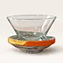 Glass Bowl Set with Recycled Newspaper Bases 4 Pieces 11x7.5 cm