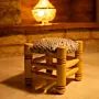 Handwoven Recycled Newspaper Small Stool 20x20x20 cm