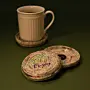 Enjoy Leaf Recycled Paper Cup Cover & Coaster 10x10 cm