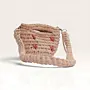 Cream Crochet Bag with Pink Hearts – 15x12 cm – 60 cm Strap