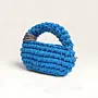 Blue Fluffy Crochet Handbag with Chain – 25x22 cm – 30 cm Handle