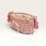 Pink Crochet Flower Handbag with 4-Flower Strap – 23x12 cm