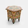 Multicolor Hexagonal Arabesque Side Table – 45x45x45 cm – angled view