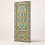 Custom-Size Hand-Painted Arabesque Wooden Door – One-Sided – angled view