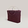 Medium Crochet Basket Bag with Metal Handle - Custom Color