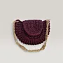 Dark Maroon Handmade Crochet Crossbody Bag - Medium Size