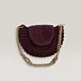 Dark Maroon Handmade Crochet Crossbody Bag - Medium Size - 28x22x8 cm thumbnail