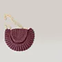 Dark Maroon Handmade Crochet Crossbody Bag - Medium Size - 28x22x8 cm thumbnail