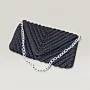 Black Crochet Evening Clutch Bag with Inner Lining - 25x15 cm
