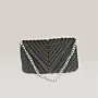 Black Crochet Evening Clutch Bag with Inner Lining - 25x15 cm thumbnail