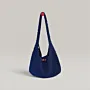 Large Navy Daily Crochet Bag with Lining & Closure Option - 30x40 cm thumbnail