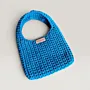 Crochet Shoulder Bag with Lining & Magnetic Closure - 24x18 cm
