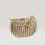 Gold Crochet Shoulder Bag with Chain Strap & Magnetic - 23x18 cm thumbnail