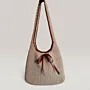 Handmade Crochet Tote Bag with Lining & Magnetic Closure - 28x25 cm thumbnail