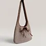 Handmade Crochet Tote Bag with Lining & Magnetic Closure - 28x25 cm thumbnail