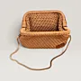 Gold Crochet Evening Bag with Metal Frame & Chain - 26x16x8 cm thumbnail