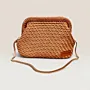 Gold Crochet Evening Bag with Metal Frame & Chain - 26x16x8 cm thumbnail