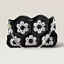 Crochet Shoulder Bag with Chain Strap & Magnetic Closure - 26x16 cm