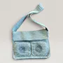 Pale Teal Crochet Shoulder Bag with Double Magnetic - 27x20x5 cm thumbnail