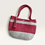Handmade Crochet Tote Bag Magnetic Closure Pink 30x21x10cm