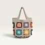 Spring Flower Handmade Crochet Tote Bag Zippered 30x21x10cm