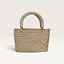 Beige Turkish Yarn Crochet Handbag Patterned 30x21x10cm