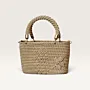 Beige Turkish Yarn Crochet Handbag Patterned 30x21x10cm