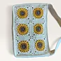 Sunflower Handmade Crochet Shoulder Tote Zippered 34x24x6cm