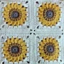 Sunflower Handmade Crochet Shoulder Tote Zippered 34x24x6cm