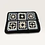 Black Cream Handmade Crochet Laptop Sleeve Cover with Custom Size