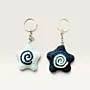 Handmade Spiral Crochet Keychain Charm 4cm Diameter for Bags