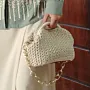 Cream Turkish Yarn Crochet Handbag Chain Strap 25x12x16cm