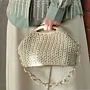 Cream Turkish Yarn Crochet Handbag Chain Strap 25x12x16cm