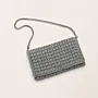 Handmade Silver Crochet Evening Clutch with Chain – 13x22 cm