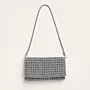 Handmade Silver Crochet Evening Clutch with Chain – 13x22 cm