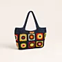 Handmade Autumn Granny Square Crochet Tote Bag – 34x21x9 cm