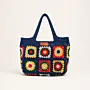 Handmade Autumn Granny Square Crochet Tote Bag – 34x21x9 cm