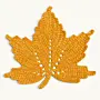Maple Leaf Crochet Coaster & Decor in Mustard Yellow