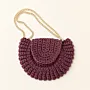 Dark Maroon Handmade Crochet Crossbody Bag - Medium Size - 28x22x8 cm thumbnail