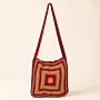 Multicolor Crochet Bag with Lining & Zipper - 30x25x10 cm thumbnail