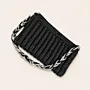 Black Crochet Evening Clutch Bag with Inner Lining - 23x14 cm thumbnail