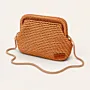 Gold Crochet Evening Bag with Metal Frame & Chain - 26x16x8 cm thumbnail