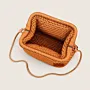 Gold Crochet Evening Bag with Metal Frame & Chain - 26x16x8 cm thumbnail