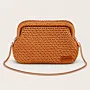 Gold Crochet Evening Bag with Metal Frame & Chain - 26x16x8 cm thumbnail