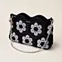 Crochet Shoulder Bag with Chain Strap & Magnetic Closure - 26x16x8 cm thumbnail