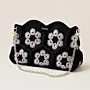 Crochet Shoulder Bag with Chain Strap & Magnetic Closure - 26x16x8 cm thumbnail